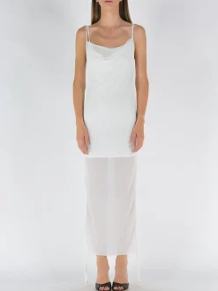 DION LEE Abiti<ABITO SHEER DRAPE Bianco
