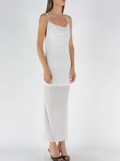 DION LEE Abiti<ABITO SHEER DRAPE Bianco