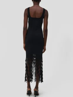SIMKHAI Abiti<ABITO SIGNA LATTICE FRINGE Nero