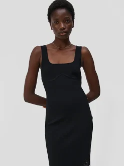 SIMKHAI Abiti<ABITO SIGNA LATTICE FRINGE Nero