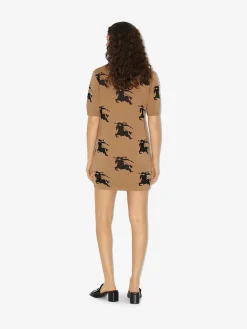 BURBERRY Abiti<ABITO STILE POLO IN SETA E COTONE CON EKD Marrone, Nero