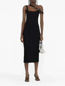 COURREGES Abiti<ABITO STRAP BIAIS 90'S Nero