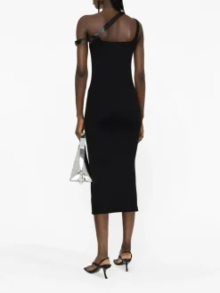 COURREGES Abiti<ABITO STRAP BIAIS 90'S Nero