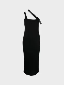 COURREGES Abiti<ABITO STRAP BIAIS 90'S Nero