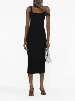 COURREGES Abiti<ABITO STRAP BIAIS 90'S Nero