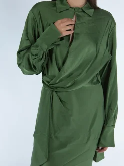 SIMKHAI Abiti<ABITO TALIT DRAPED FRONT Verde