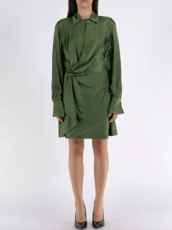 SIMKHAI Abiti<ABITO TALIT DRAPED FRONT Verde