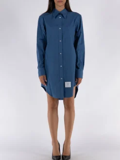 THOM BROWNE Abiti<ABITO THIGH LENGTH EASY FIT POINT COLLAR Blu