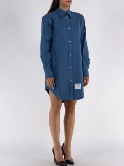 THOM BROWNE Abiti<ABITO THIGH LENGTH EASY FIT POINT COLLAR Blu