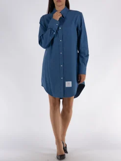 THOM BROWNE Abiti<ABITO THIGH LENGTH EASY FIT POINT COLLAR Blu