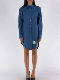 THOM BROWNE Abiti<ABITO THIGH LENGTH EASY FIT POINT COLLAR Blu