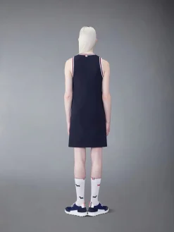 THOM BROWNE Abiti<ABITO V NECK WITH RWB CRICKET STRIPE Blu