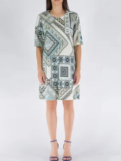 Abiti<ABITO VISCOSA FOULARD Azzurro, Bianco, Giallo, Nero