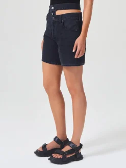 AGOLDE Shorts<BERMUDA BROKEN WAISTBAND SHORT IN COURSE Nero