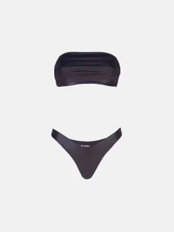THE ATTICO Costumi Da Bagno<BIKINI A FASCIA DRAPPEGGIATO Nero