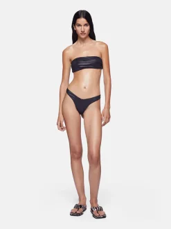 THE ATTICO Costumi Da Bagno<BIKINI A FASCIA DRAPPEGGIATO Nero