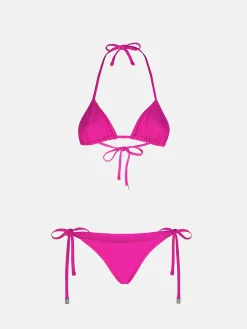 Costumi Da Bagno<BIKINI A TRAINGOLO IN LYCRA Fuxia