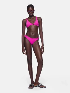 THE ATTICO Costumi Da Bagno<BIKINI A TRIANGOLO IN LYCRA Fuxia