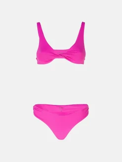 THE ATTICO Costumi Da Bagno<BIKINI A TRIANGOLO IN LYCRA Fuxia