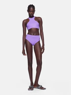 THE ATTICO Costumi Da Bagno<BIKINI CON SCOLLATURA AMERICANA Viola