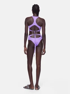 THE ATTICO Costumi Da Bagno<BIKINI CON SCOLLATURA AMERICANA Viola