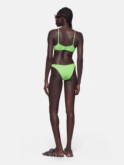 THE ATTICO Costumi Da Bagno<BIKINI IN LYCRA CON LOGO Verde