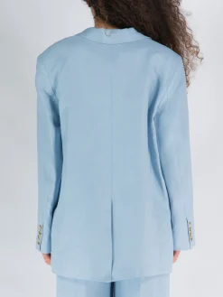 LOULOU STUDIO Giacche<BLAZER LINO E VISCOSA Azzurro