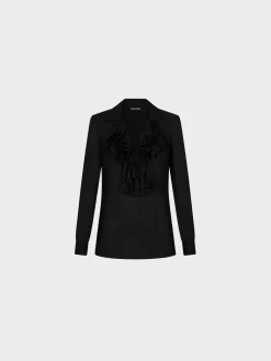TOM FORD Camicie<BLUSA CON COLLO A VOLANT Nero