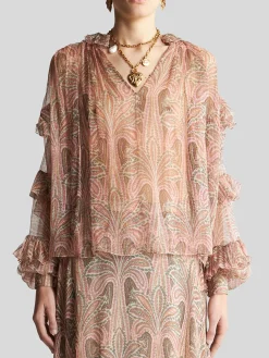 ETRO Camicie<BLUSA PRINT Rosa