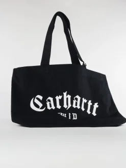 CARHARTT WIP Borse Shopping<BORSA CANVAS GRAPHIC TOTE LARGE Bianco, Nero