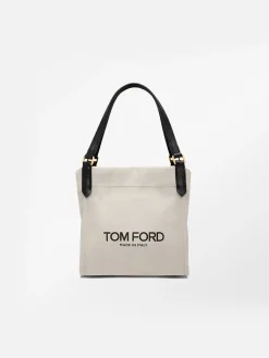 TOM FORD Borse A Spalla<BORSA CANVAS MEDIUM SMOOTH LEATHER CALF Bianco, Nero