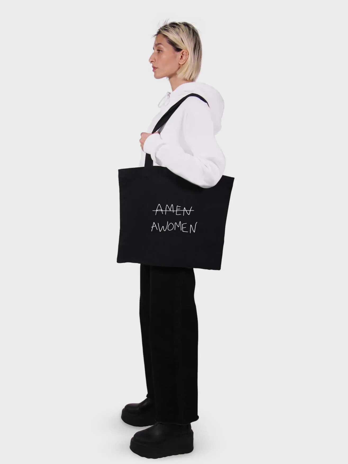 ENCRÉ Borse<BORSA DA SHOPPING AMEN AWOMEN Nero