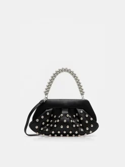 THEMOIRE' Borse A Mano<BORSA EMERA BEADS Grigio, Nero