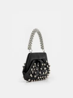 THEMOIRE' Borse A Mano<BORSA EMERA BEADS Grigio, Nero