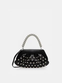 THEMOIRE' Borse A Mano<BORSA EMERA BEADS Grigio, Nero