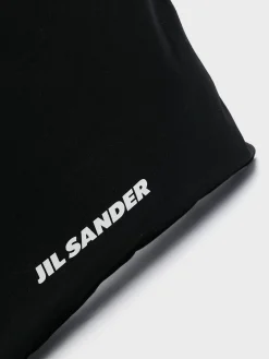 JIL SANDER Borse<BORSA FLAT SHOPPER SQUARE Bianco, Nero