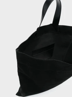 JIL SANDER Borse<BORSA FLAT SHOPPER SQUARE Bianco, Nero