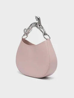 LANVIN Borse A Spalla<BORSA HOBO CAT Grigio, Rosa