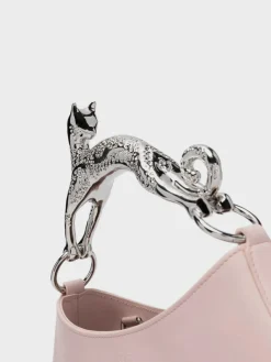 LANVIN Borse A Spalla<BORSA HOBO CAT Grigio, Rosa