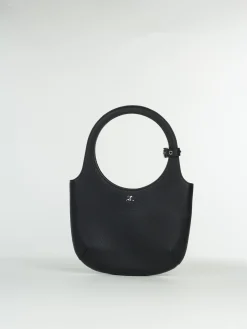 COURREGES Borse A Mano<BORSA HOLY GRAINED LEATHER Nero