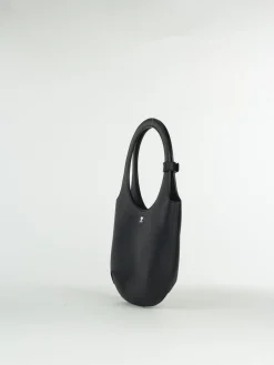 COURREGES Borse A Mano<BORSA HOLY GRAINED LEATHER Nero