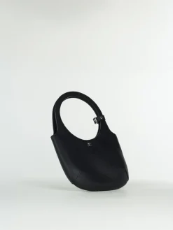 COURREGES Borse A Mano<BORSA HOLY GRAINED LEATHER Nero