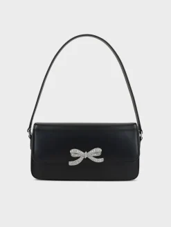 Borse A Spalla<BORSA LEATHER BAGUETTE Grigio, Nero