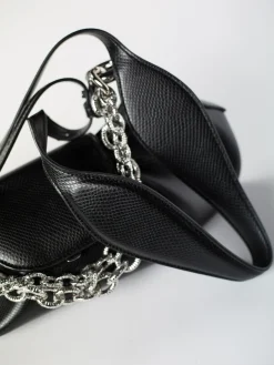 THEMOIRE' Borse A Spalla<BORSA MIMESI APPLE SNAKE Nero