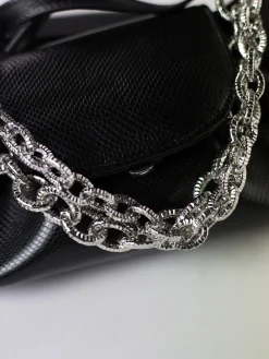 THEMOIRE' Borse A Spalla<BORSA MIMESI APPLE SNAKE Nero