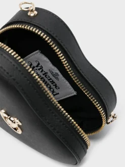 VIVIENNE WESTWOOD. Borse A Spalla<BORSA MINI SAFFIANO HEART Giallo, Nero