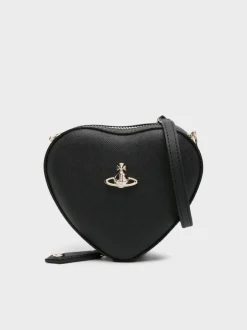 VIVIENNE WESTWOOD. Borse A Spalla<BORSA MINI SAFFIANO HEART Giallo, Nero
