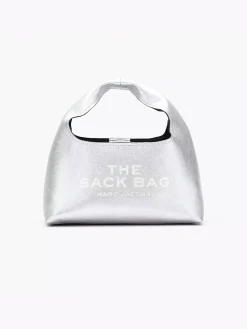 MARC JACOBS Borse A Mano<BORSA MINI THE METALLIC LEATHER SACK Grigio