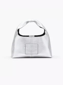 MARC JACOBS Borse A Mano<BORSA MINI THE METALLIC LEATHER SACK Grigio