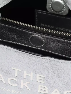 MARC JACOBS Borse A Mano<BORSA MINI THE METALLIC LEATHER SACK Grigio